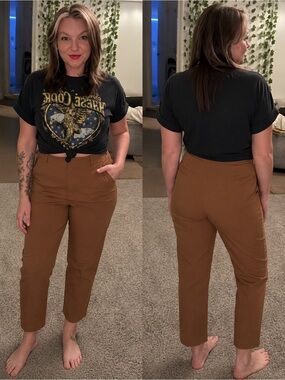Lands’ End Women’s Size 16x27 Brown Ankle Pants 16x27 Classic Straight Leg